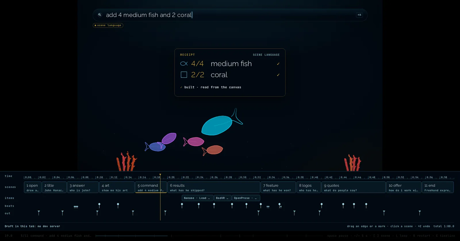 The first timeline under the preview